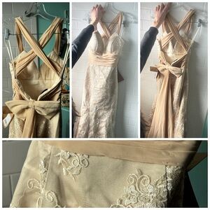 Ivory mermaid lace gown wedding dress NEW